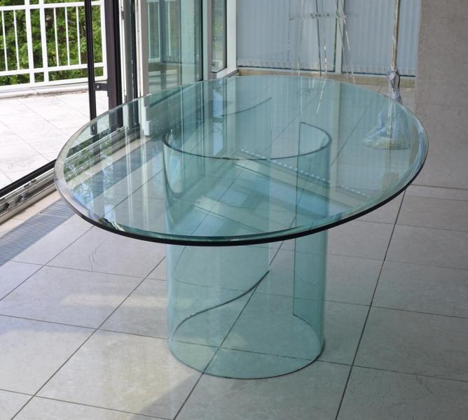 Glastisch, oval, Esstisch, Bartoli Design FIAM Italy