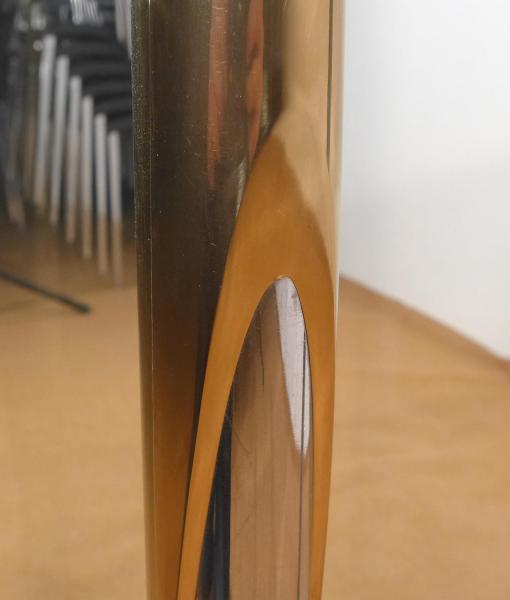 Design Konsoltisch, Glastisch mit Metallsäulen