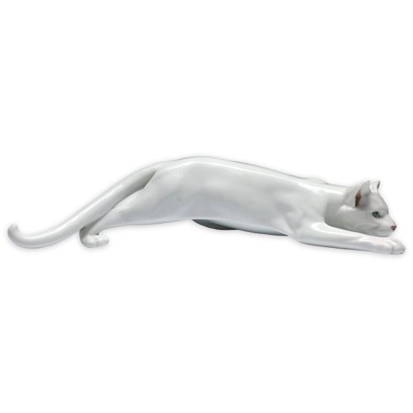 Figur schleichende Katze, Royal Copenhagen, L: 45 cm