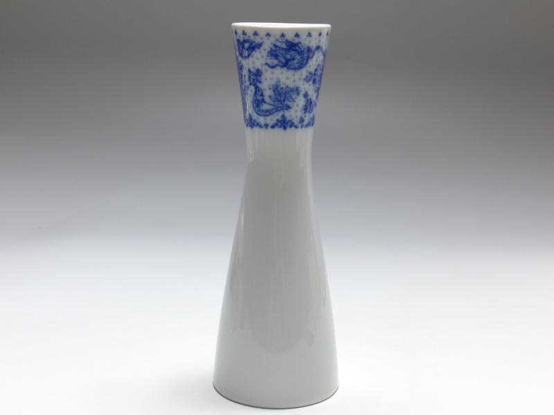 Vase, Rosenthal, blaues Dekor, H: 22,5 cm