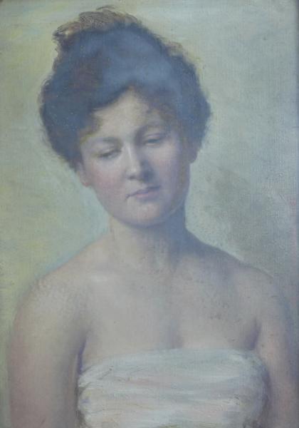 Marie Zajaczkowska: Portrait junge Dame, 1901, 26 x 18,5 cm
