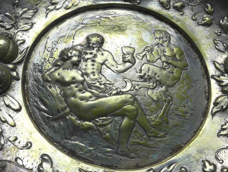 Teller mit Motiv Allegorie auf den Sommer, 800er Silber, D: 17 cm, 202 g