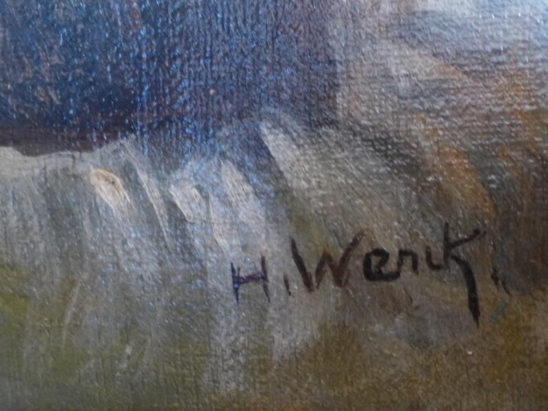 H. Wenck, 19. Jh.: Paar Gemälde Pfeife rauchender Mann mit Likörglas, Lesender Mann. Öl auf Leinwand