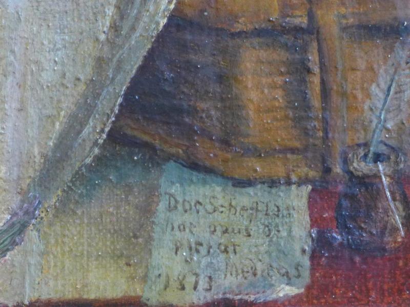 Gemälde Dr. Scheffler, Medicus, 1873, in Bibliothek in einem Buch lesend