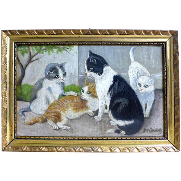 Arth. Bankwitz: Gemälde Katzen