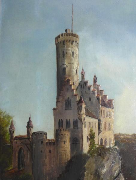 Gemälde Schloss Lichtenstein im Echaz-Tal in Baden-Württemberg