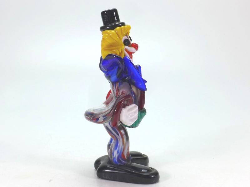 Figur Clown mit Akkordion, Murano, Glas, 20. Jh., H: 16,5 cm