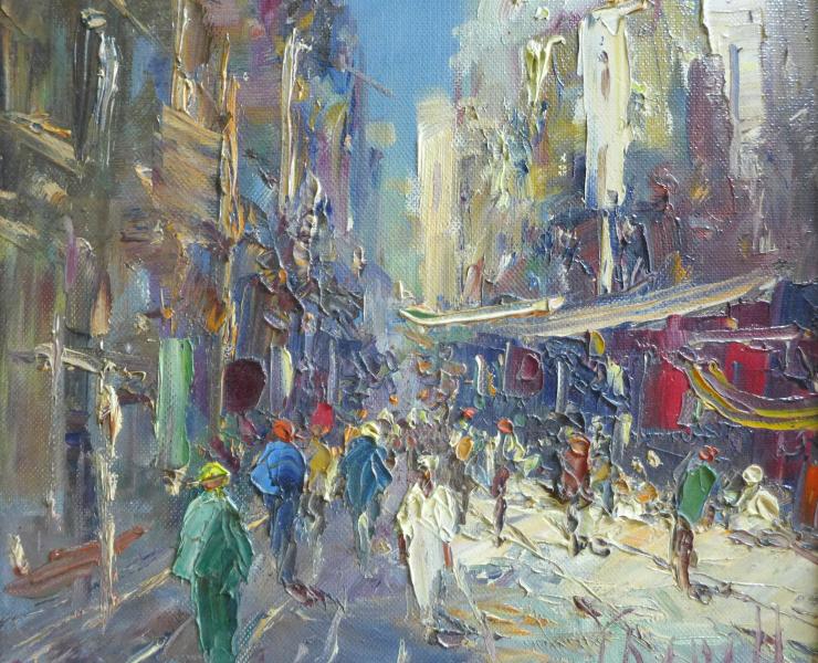 Gemälde Belebte Straße in orientalischer Stadt