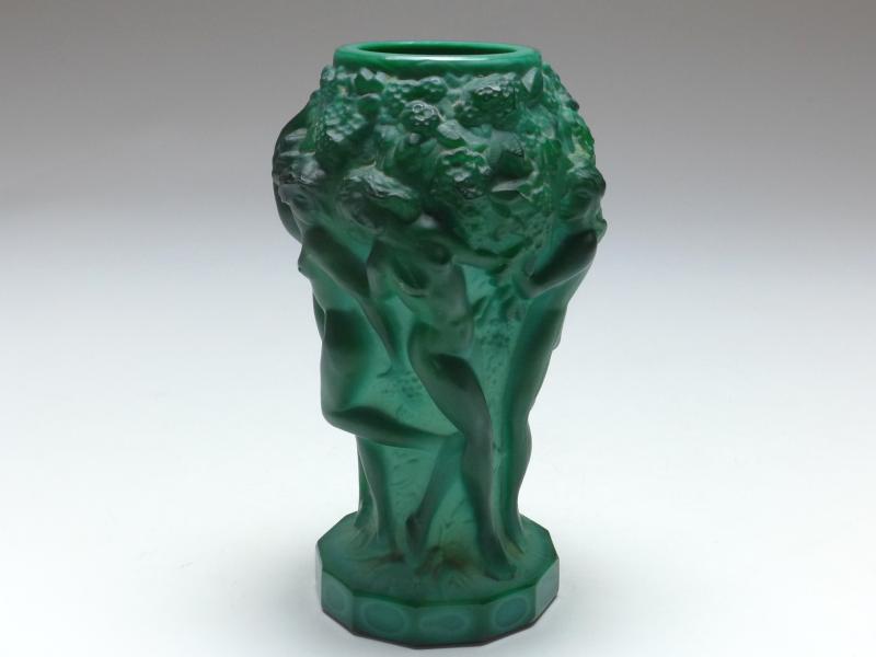 Vase, Malachit, Heinrich Hoffmann, Gablonz / Böhmen, 1930/40