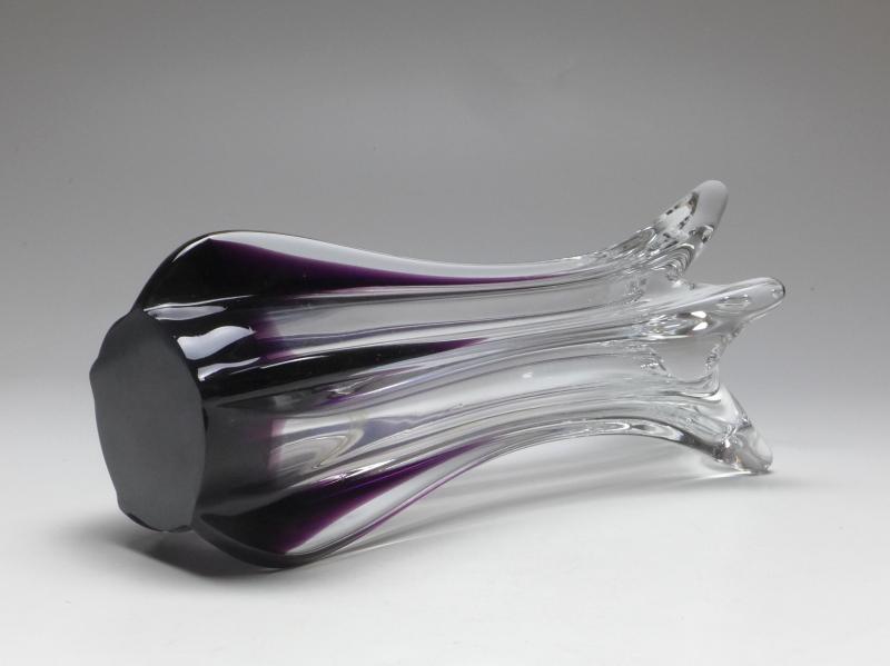 Vase, Zackenvase, Murano, Glas, 20. Jh., H: 29 cm