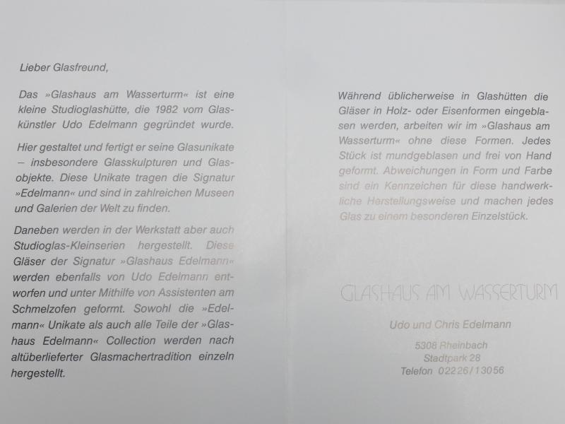 Schale, Fußschale, Glashaus Udo Edelmann, weiß gelb, D: 22 cm