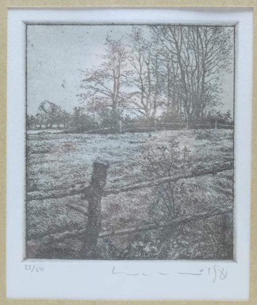 Alf Welski: Lithographie Landschaft, 1981