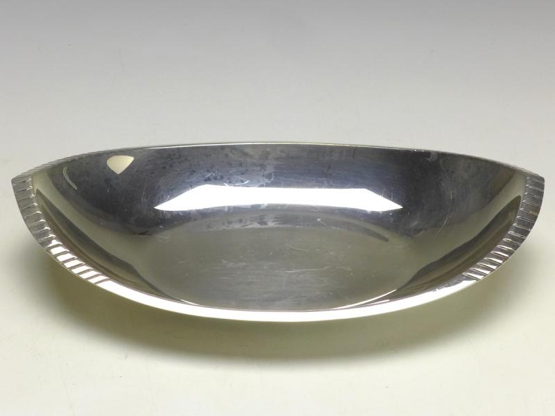 ovale Schale, Gebr. Deyhle, Schwäbisch Gmünd, 835er Silber, 4 x 21 x 12,5 cm, 149 g
