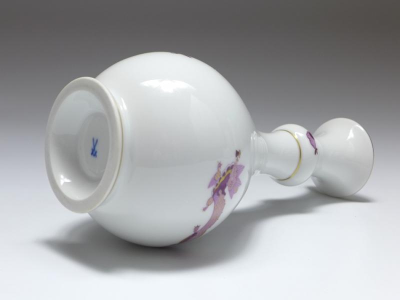 Vase, Meissen, Reicher Drache lila, H: 18 cm