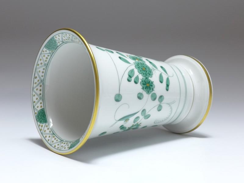 Vase, Meissen, Indisch grün reich, H: 13 cm