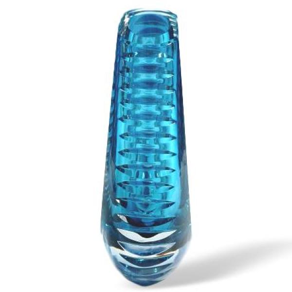 Vase, Beyer & Co., eisblauer Innenüberfang, H: 20 cm