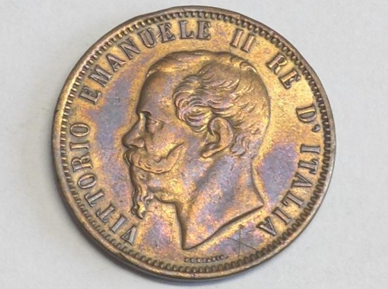 Münze 10 Centesimi 1866 M, Italien, Viktor Emanuel II. 1861-1878, D: 30 mm