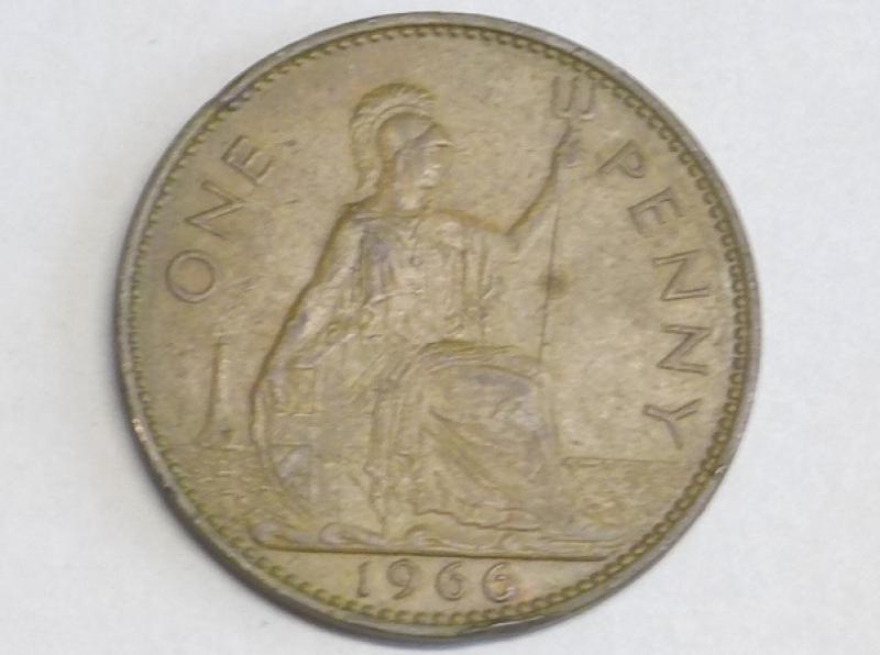 Münze 1 (One) Penny, 1966, Großbritannien, D: 30 mm