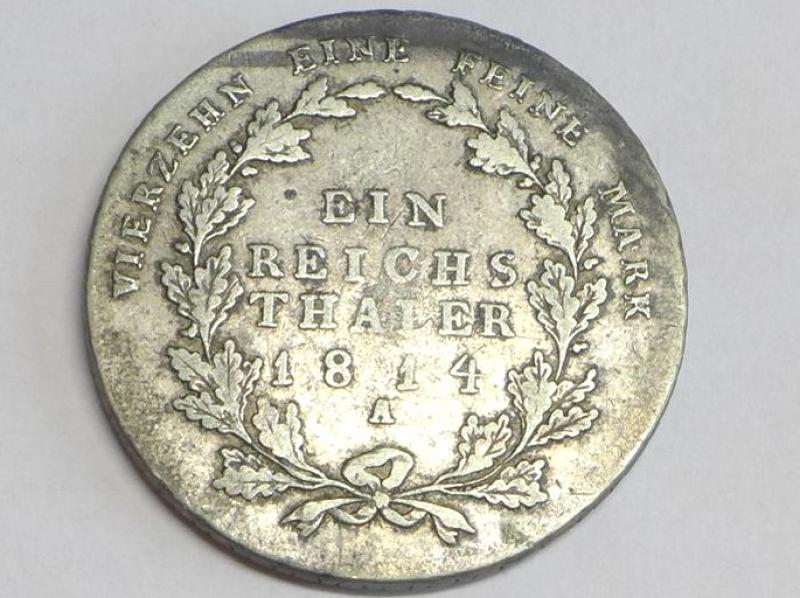 Münze Taler, 1 Reichsthaler, 1814 A, Brandenburg-Preussen, Friedrich Wilhelm III. (1797-1840), König von Preussen