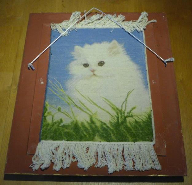 Bildteppich Katze, Täbriz, Persien, 41 x 32 cm