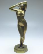 Bronzeskulptur, Bronzefigur, Akt, H: 35 cm