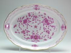 Bratenplatte, ovale Platte, Meissen, Indisch purpur reich, 35 x 26 cm