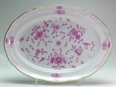 Bratenplatte, ovale Platte, Meissen, Indisch purpur reich, 41 x 30 cm